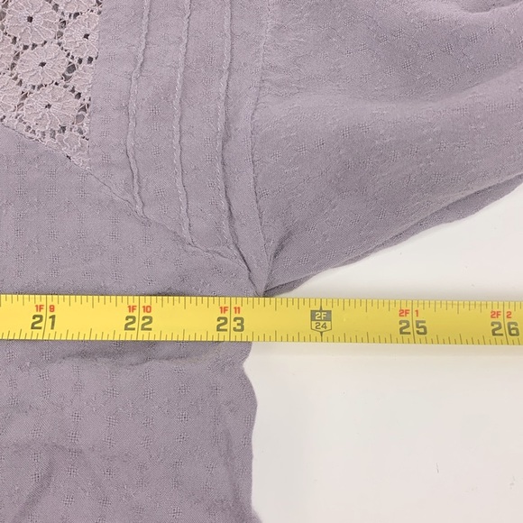 Free People Pullover Top shirt purple lavender Size Small oversized Lace Tassel - Picture 12 of 16